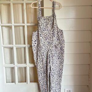Lucy & Yak Blue and White Floral Jumpsuit